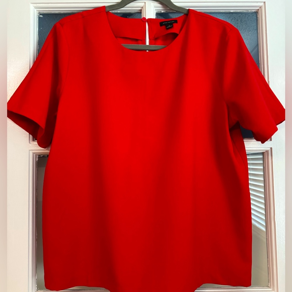 Ann Taylor Medium Cherry Red Top - image 1